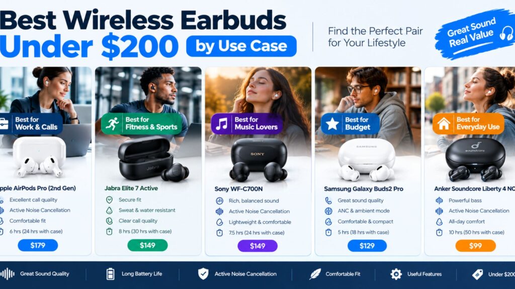 Best Wireless Earbuds Under $200 by Use Case