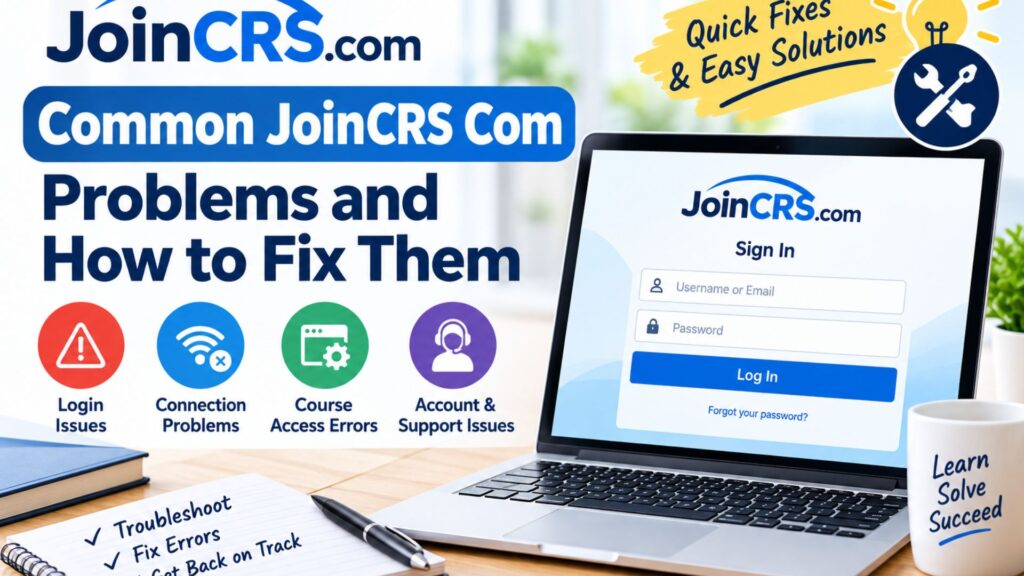 Common JoinCRS.com problems and troubleshooting solutions for login, connection, course access, and account issues