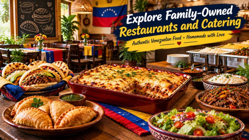 Family-owned Venezuelan restaurant and catering business serving pasticho and traditional Venezuelan dishes.