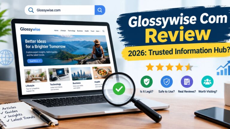 Glossywise Com Review 2026 showing website credibility, ratings, and trust analysis