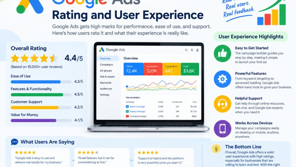 Google Ads rating and user experience for advertisers