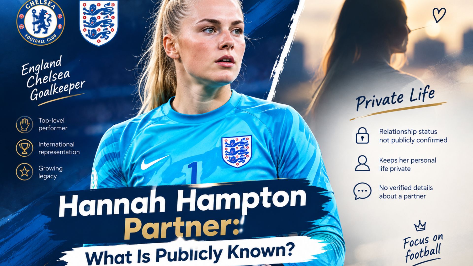 Hannah Hampton partner featured in a football-themed graphic about her publicly known relationship status and private life