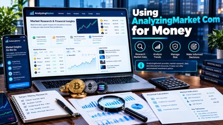 Using AnalyzingMarket com for financial research with cryptocurrency market data, charts, calculators, educational guides, risk analysis, and informed money research.