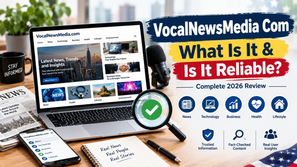 VocalNewsMedia Com review showing digital news website, online publishing content, and credibility check