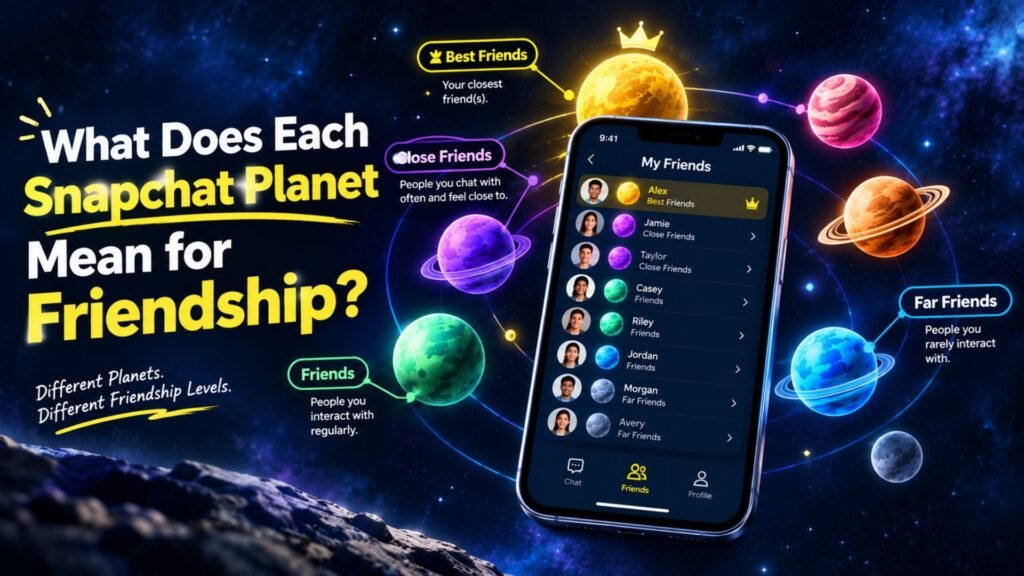 What each Snapchat planet means for friendship, with colorful planets representing different friendship levels