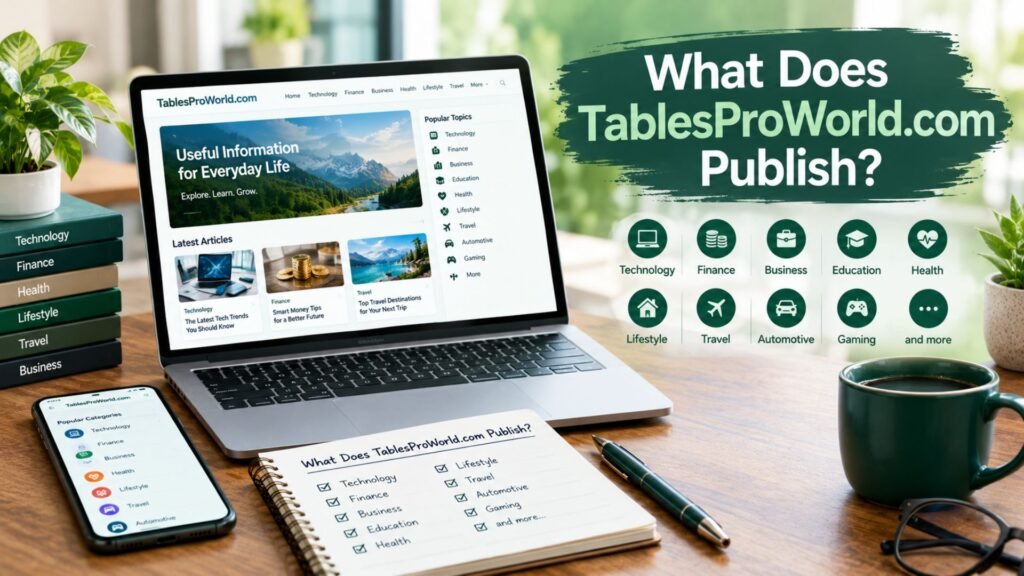 TablesProWorld.com publishing a wide range of articles covering technology, finance, business, education, health, lifestyle, travel, automotive, and gaming.