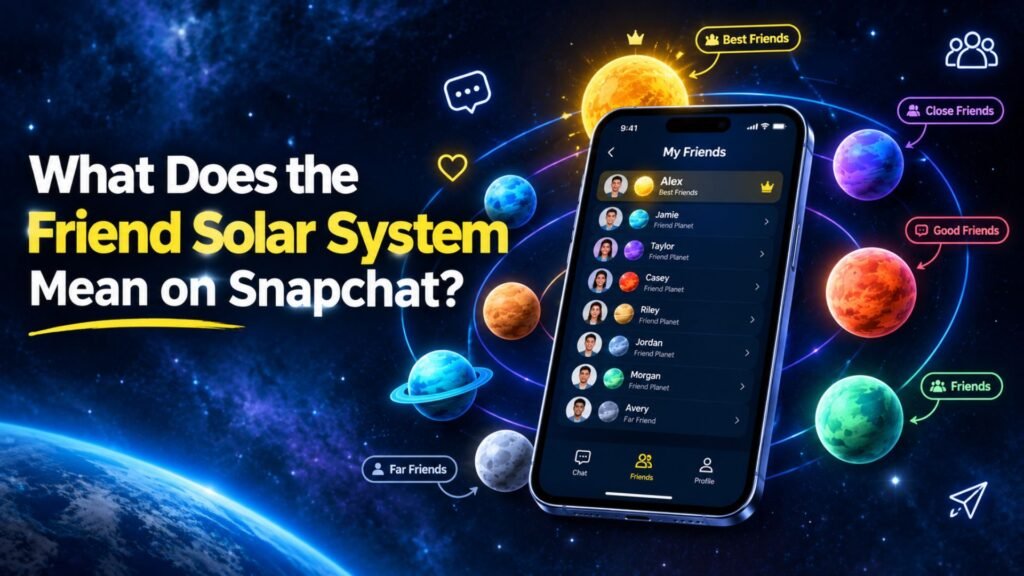 What does the friend solar system mean on Snapchat, shown with planets representing different friendship levels