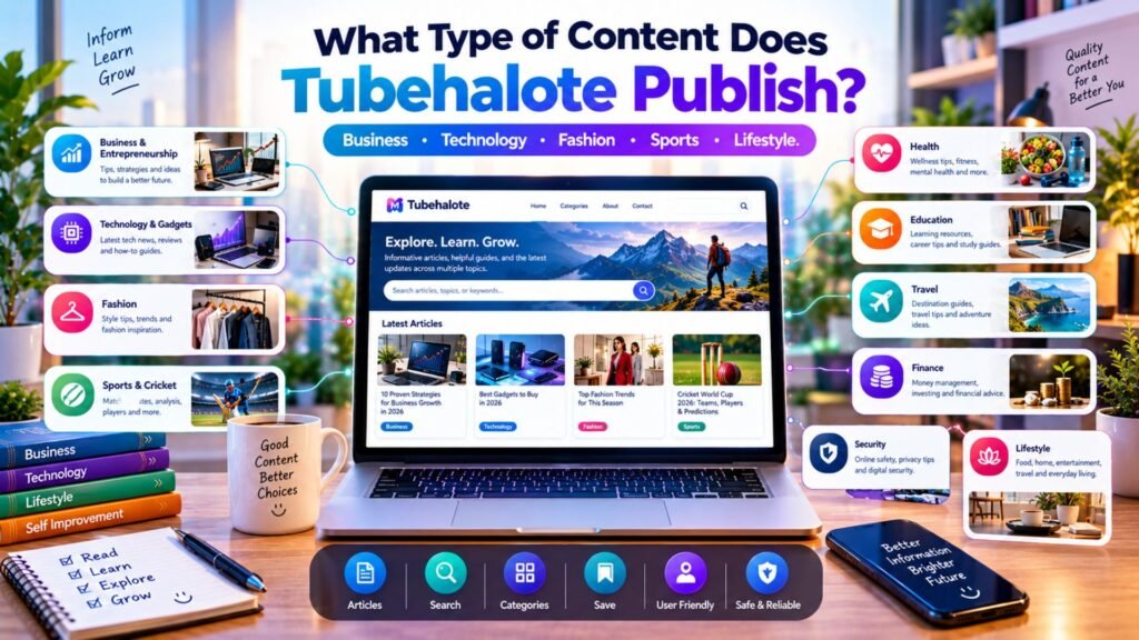 Tubehalote.com publishing multi-topic content about business, technology, fashion, sports, cricket, lifestyle, health, education, travel, and other informational subjects.