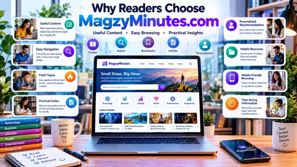 Readers choosing MagzyMinutes.com for useful content, easy navigation, fresh topics, practical guides, personalized recommendations, helpful resources, and mobile-friendly browsing.