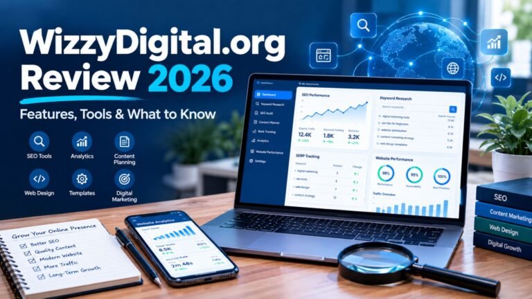 WizzyDigital.org Review 2026 with digital marketing, SEO tools, analytics, and website growth dashboard
