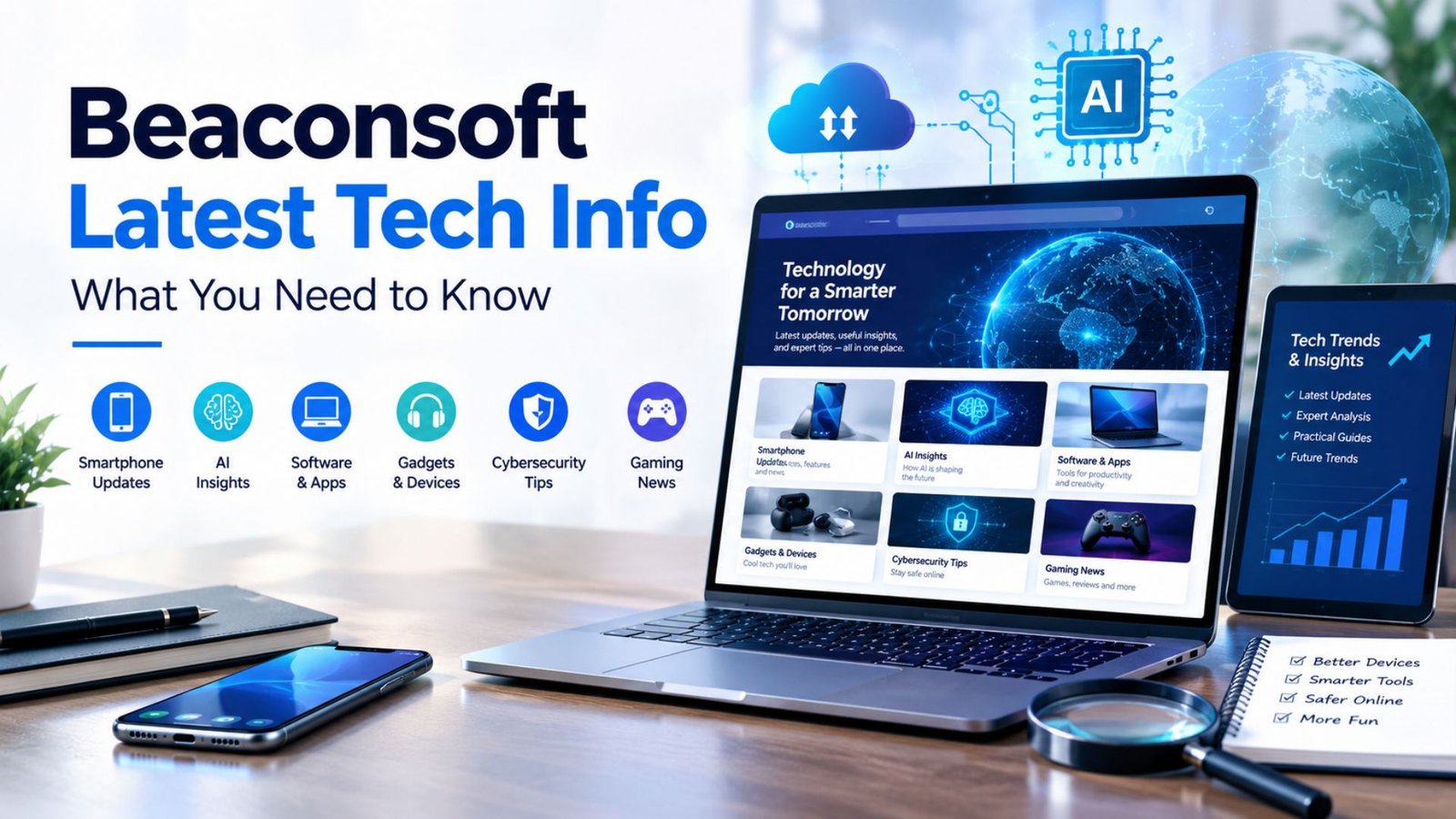 Beaconsoft latest tech info covering smartphones, AI, software, gadgets, and gaming technology.