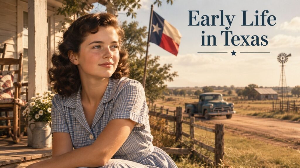 Jan Ashley’s early life in Texas portrayed in a vintage-inspired biographical scene