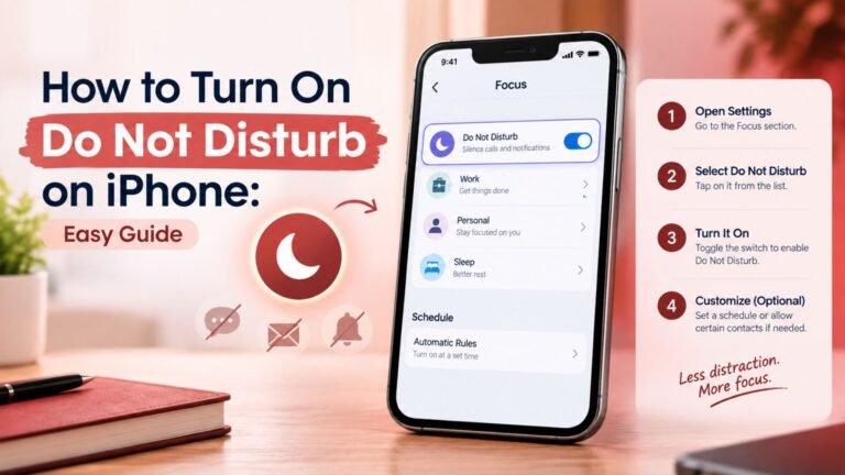 How to turn on Do Not Disturb on iPhone using the Focus settings.