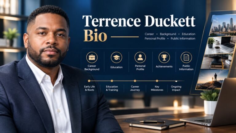 Terrence Duckett Bio featuring a professional profile layout with career, background, and biographical information.